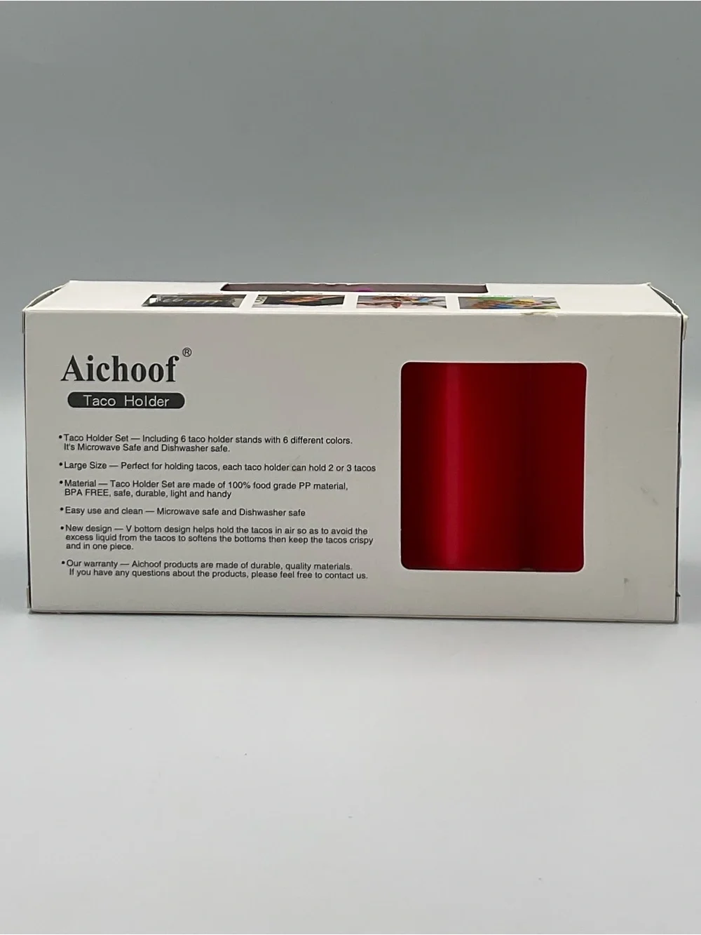 Aichoof Rainbow Color Taco Holders - Set of 6